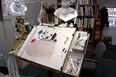 Click to enlarge Linden Frederick in his Maine studio